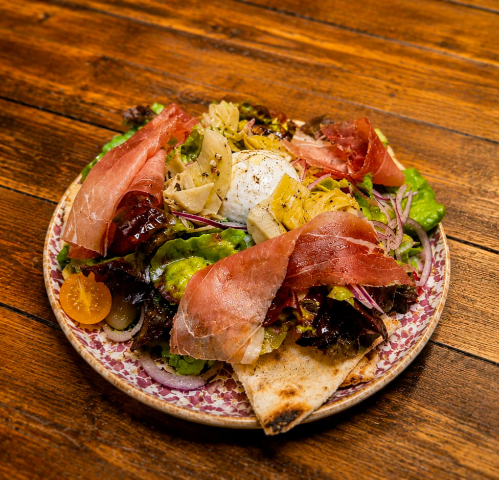Salade burrata et jambon italien
